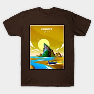 Phuket Thailand Vintage Abstract Travel Advertising Print T-Shirt